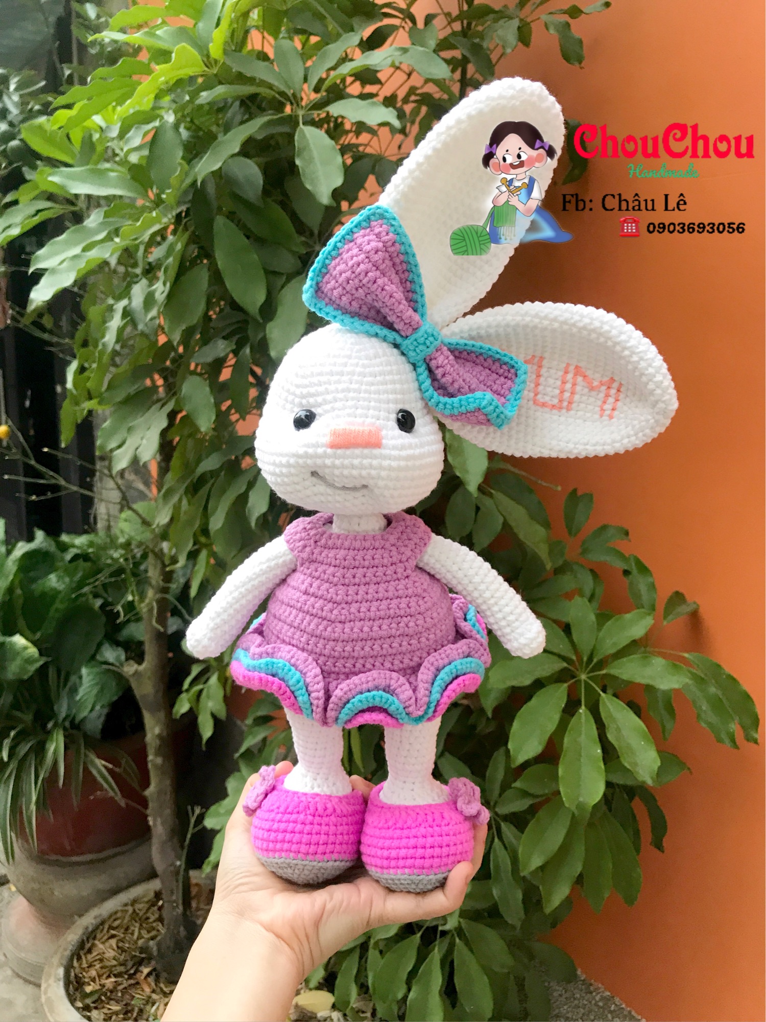 [HCM]Thú len nhồi bông handmade - Thỏ len handmade