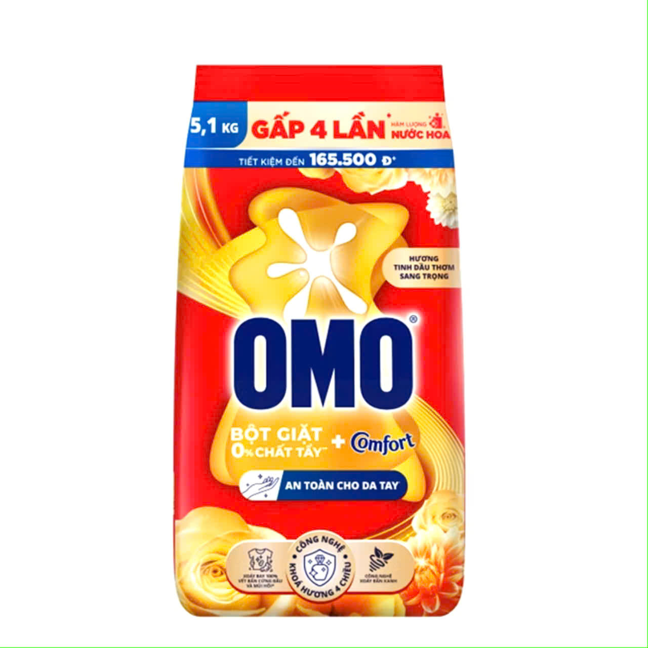 BỘT GIẶT OMO COMFORT TINH DẦU THƠM 5.1kg