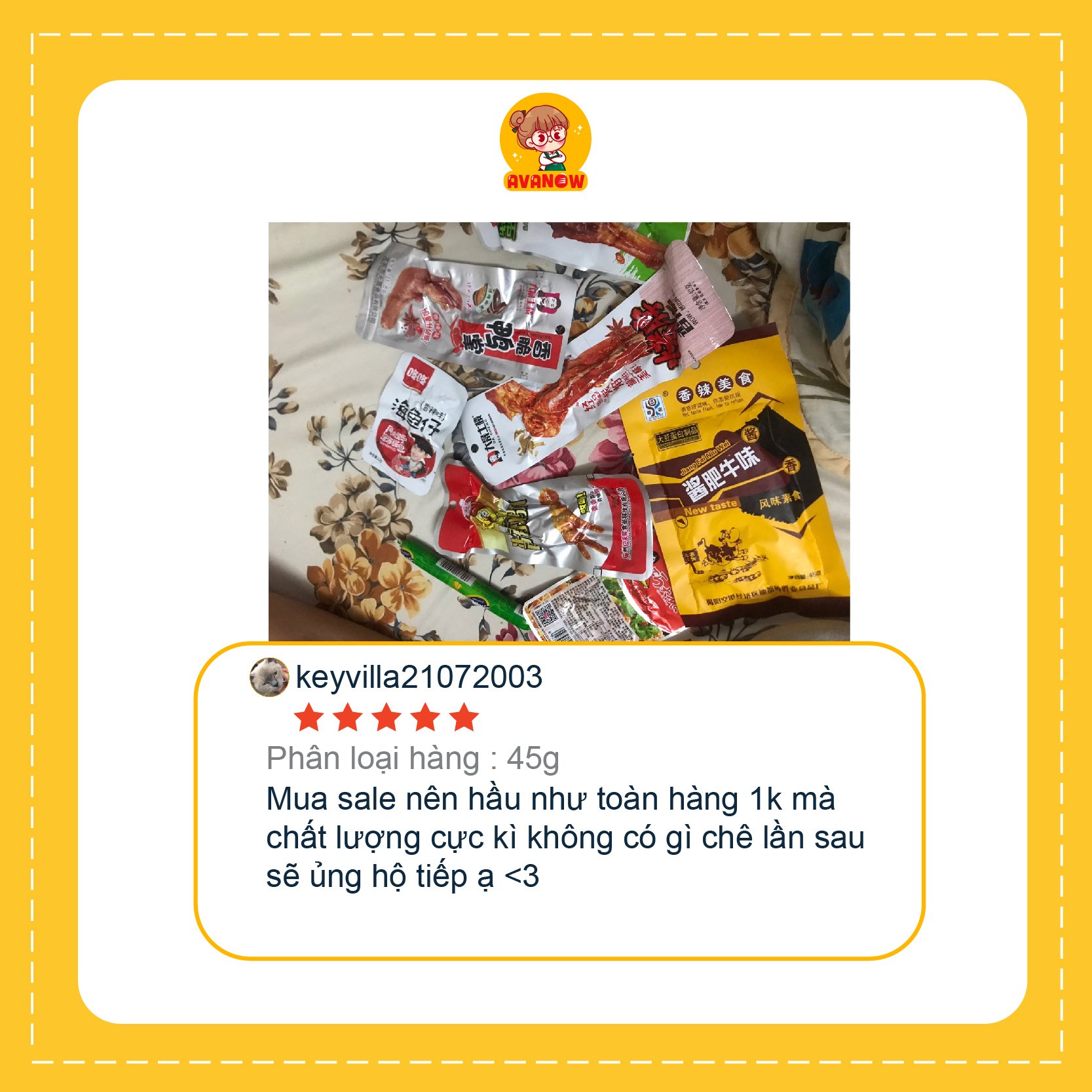 Thịt hổ cay 45g 🍣 Avanow 🍣 đồ ăn vặt trung quốc
