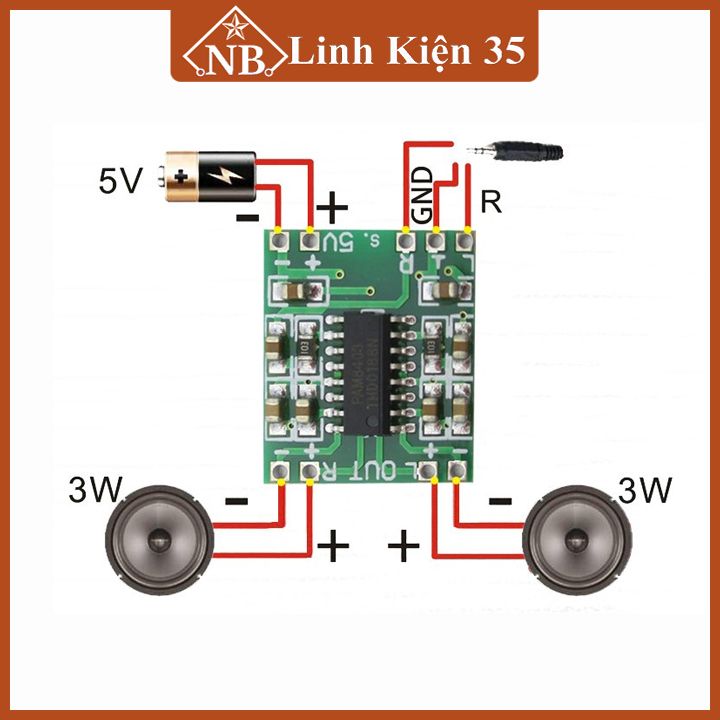 Mạch khuếch đại âm thanh PAM8403 2X3W 5V (tuỳ chọn có Volume/không Volume)