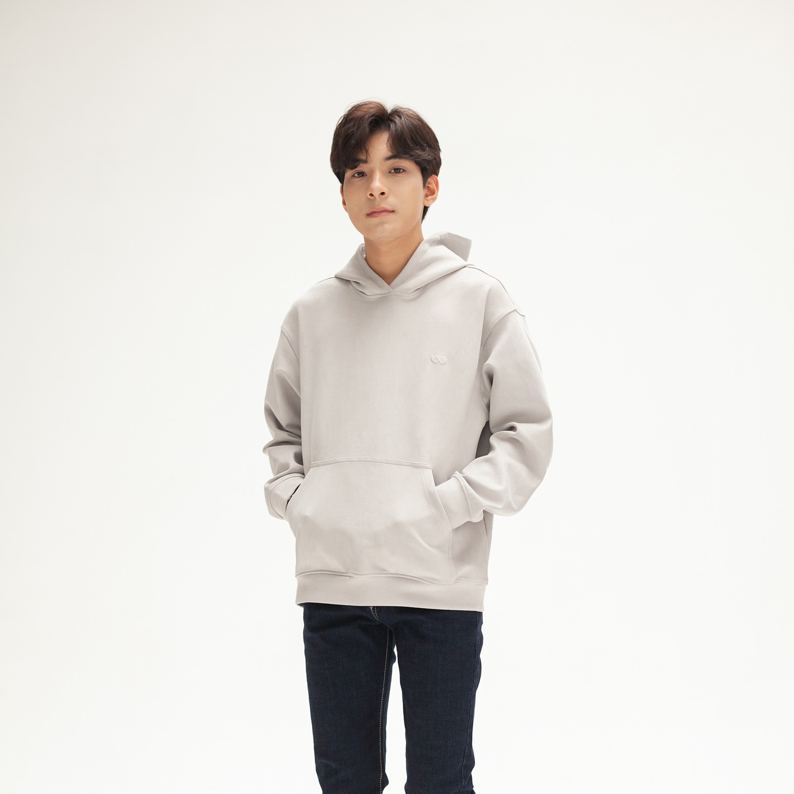 Áo hoodie basic da lộn LOOK SUEDUE HOODIE