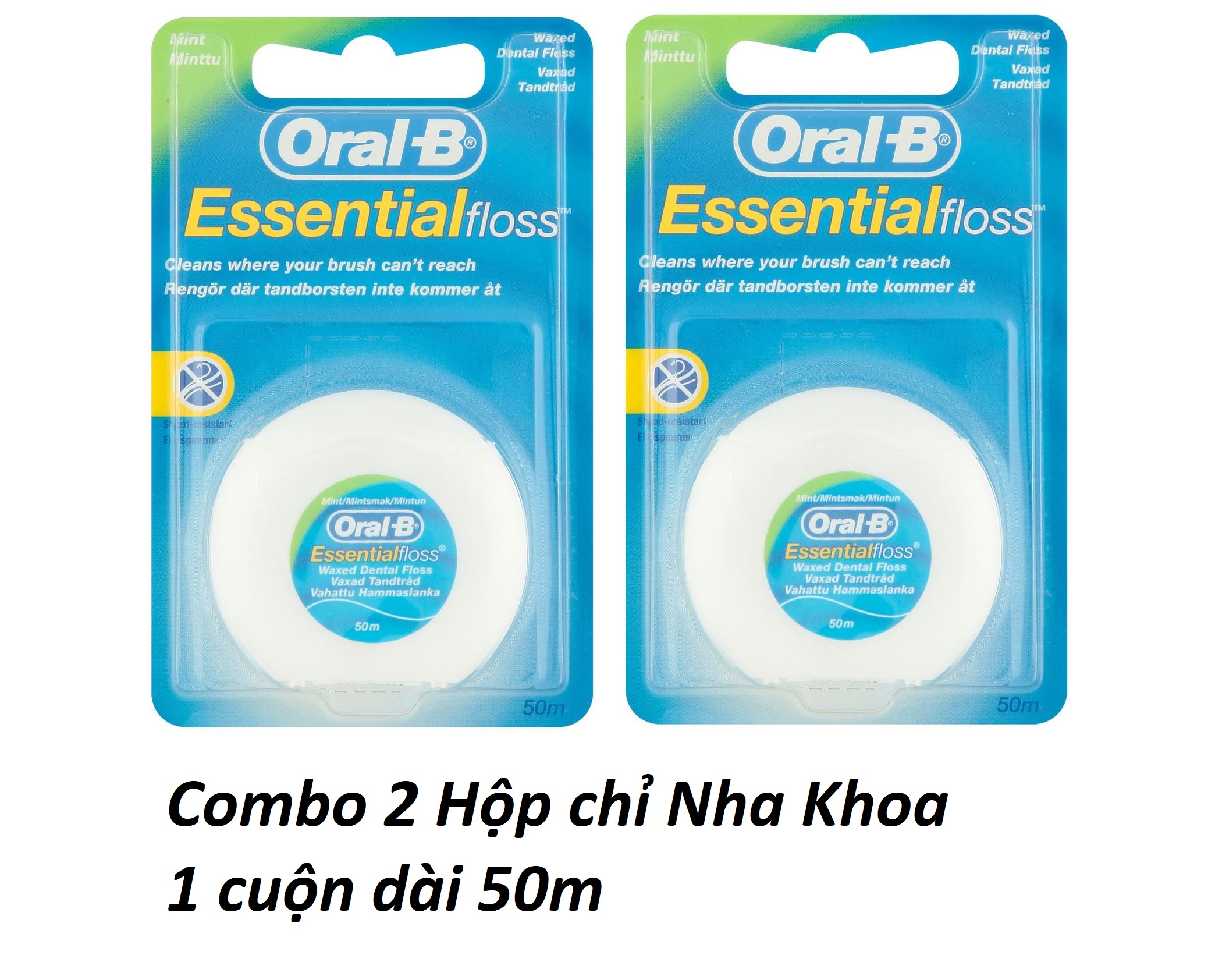 Combo 2 Hộp Chỉ Nha Khoa ORAL-B ESSENTIAL FLOSS 50m