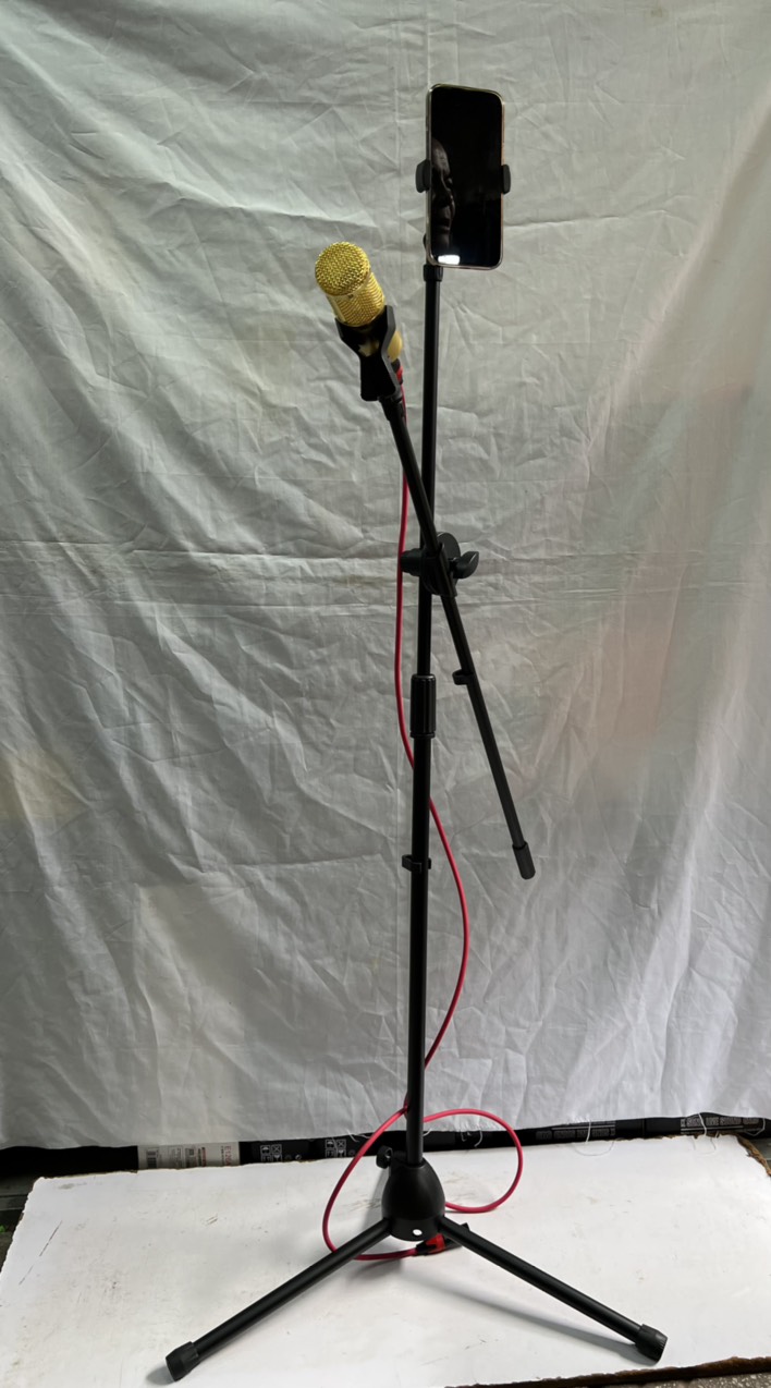 Chân đế micro đứng Boom Mic Stand dùng micro và kẹp điện thoại