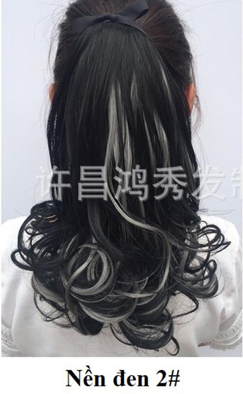Tóc giả cột line Xám khói 💖FREESHIP💖 tóc giả nữ cột đuôi, buộc tóc giả nữ, đuôi tóc giả xoăn line Sỉ 40k