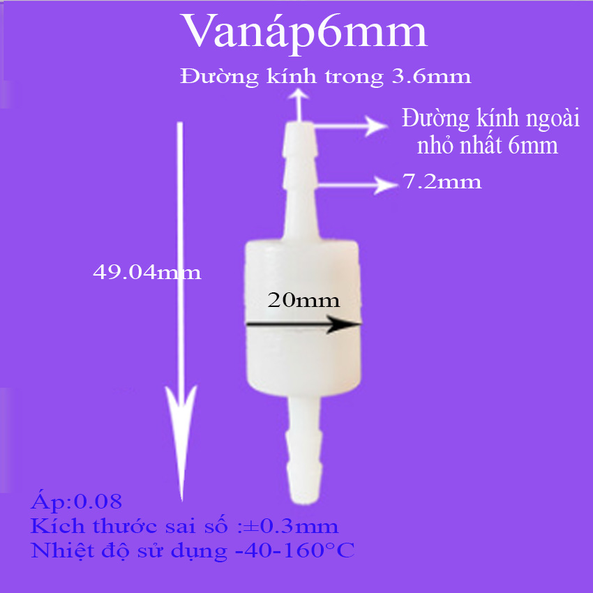 Van Nước Một Chiều Cho Ống Mềm (Có ÁP Suất)