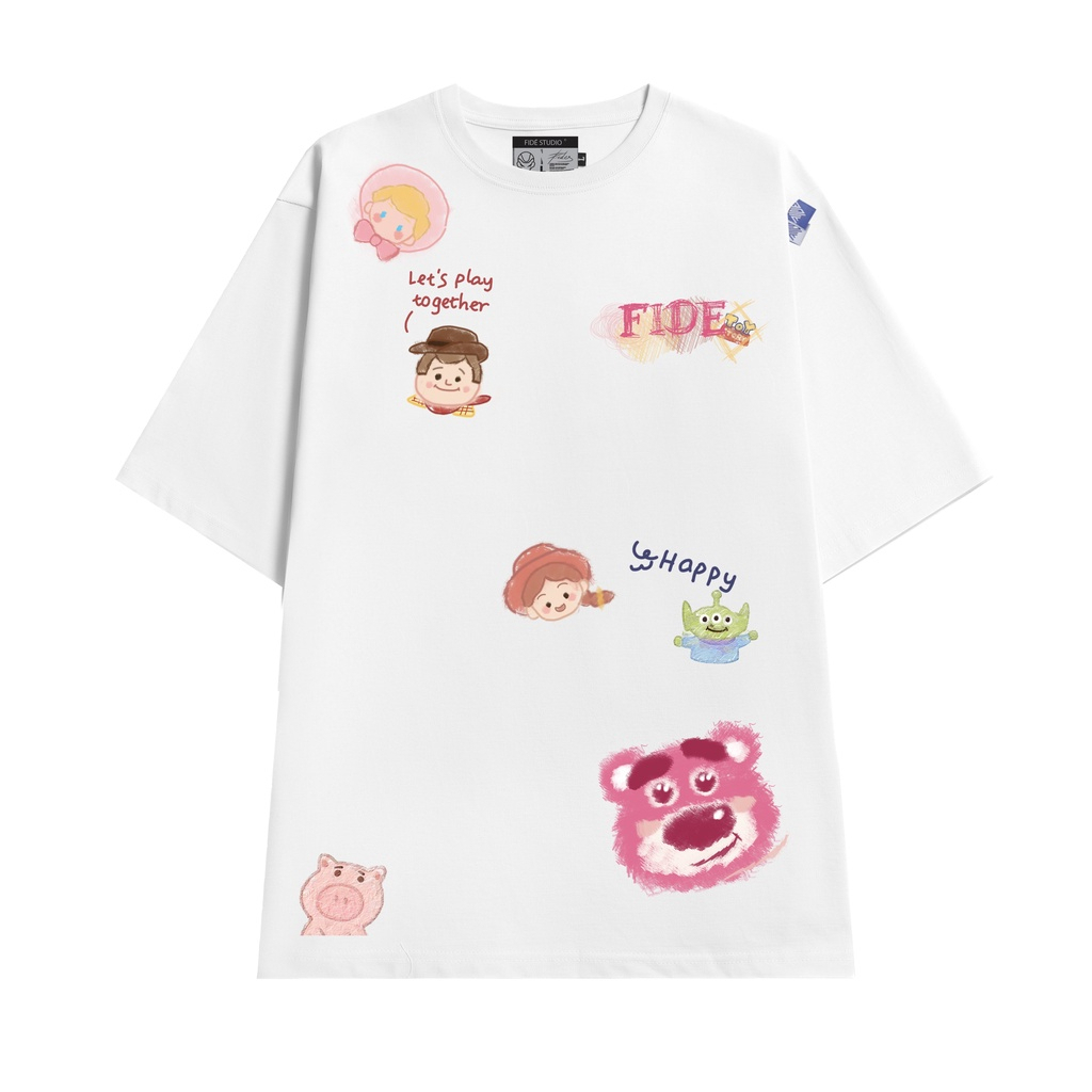 Áo thun Lotso Fide hình in cực kute, form rộng tay lỡ phối đồ cực đẹp, Áo thun Unisex Nam Nữ