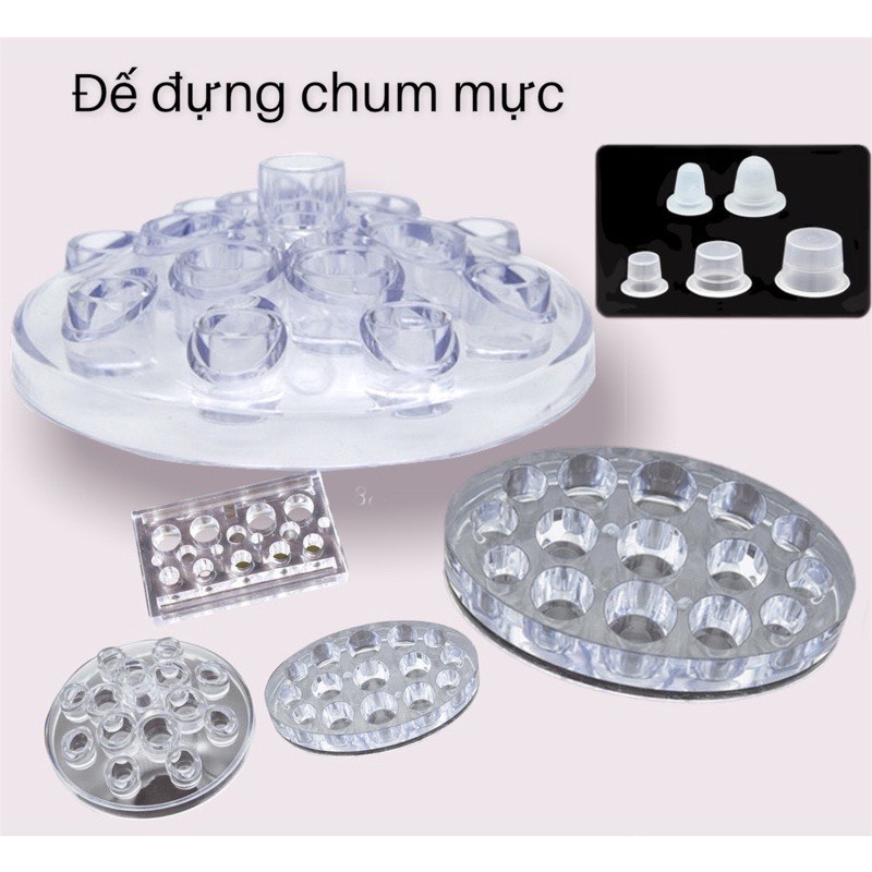 Đế mica đựng mực phun xăm,hũ đựng mực