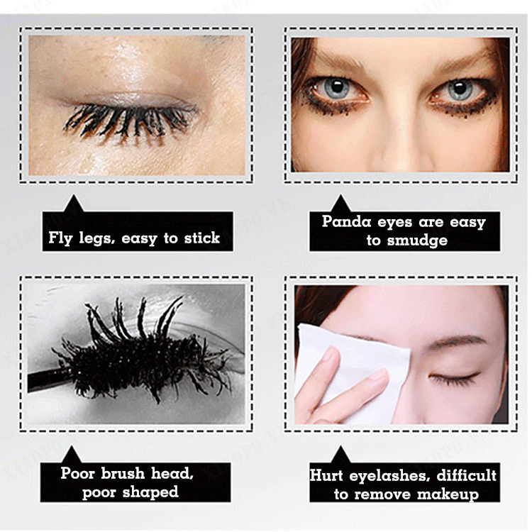 xiaopo Curling Mascara with ExtraFine Brush for Extended and Thickened Lashes
