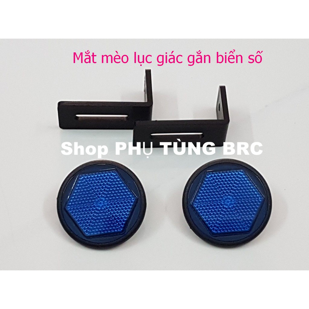 Mắt mèo lục giác gắn biển số ( SL: 1 cặp kèm pát, có đủ 5 màu cho khách chọn)