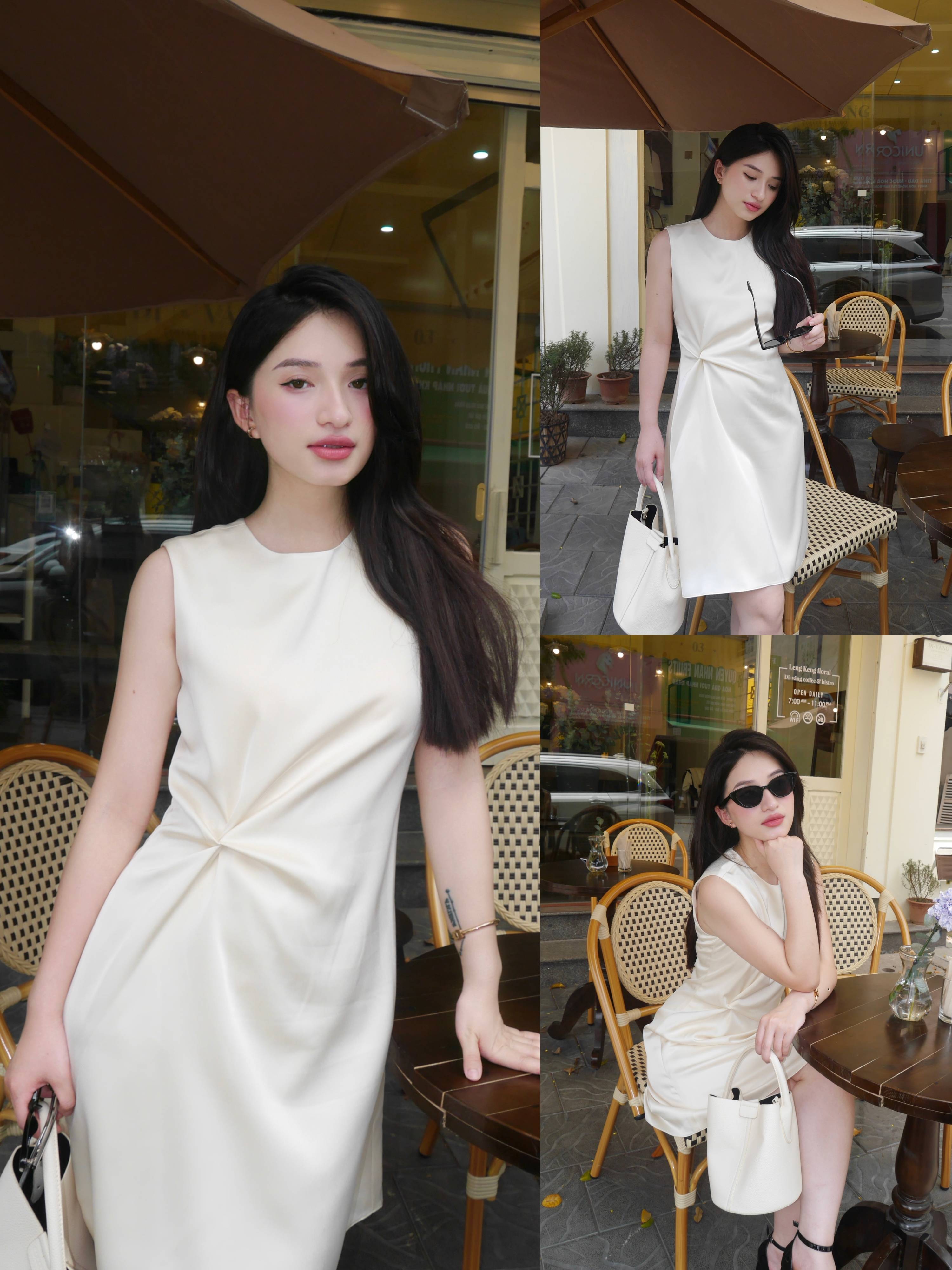 Đầm lụa xoắn eo Mauve Twist dress