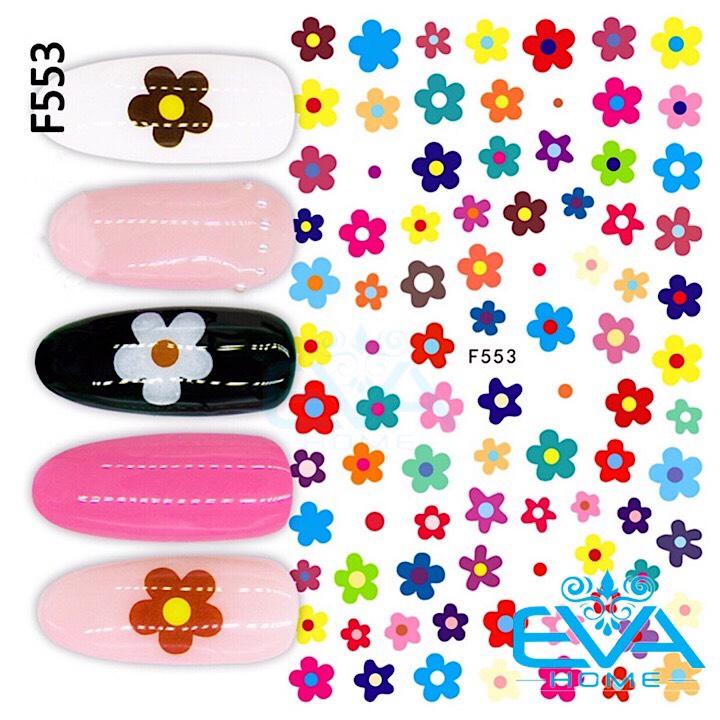 [HCM]Miếng Dán Móng Tay 3D Nail Sticker Tráng Trí Hoạ Tiết Bông Hoa F553