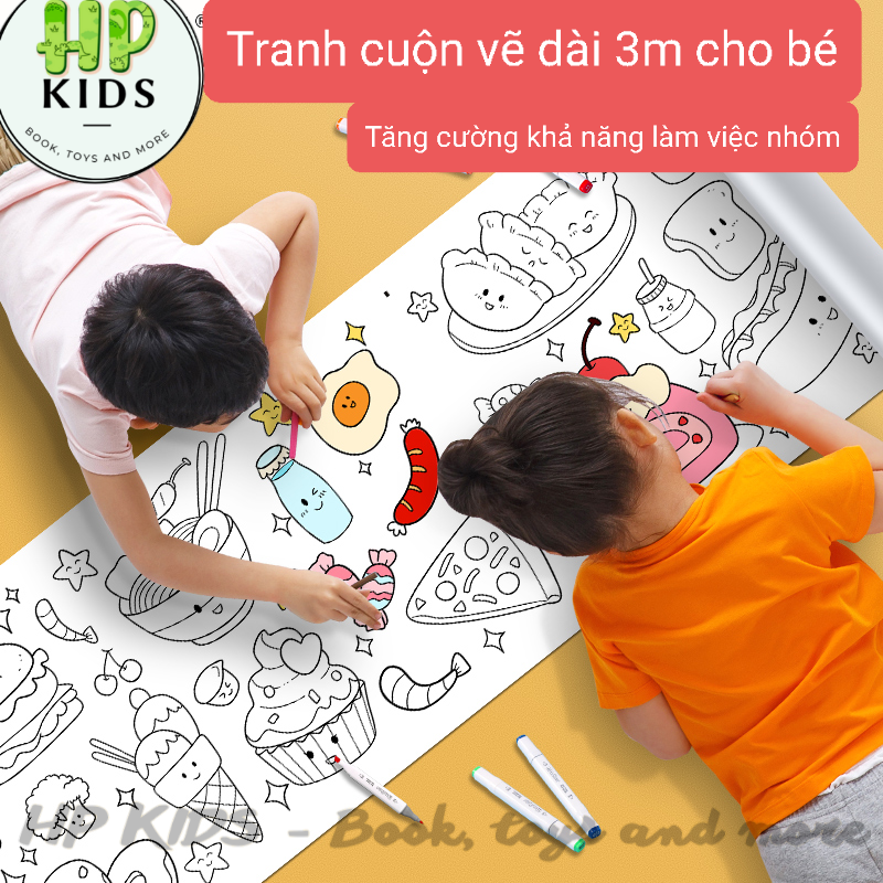 Học vẽ và tô màu kem dưa hấu cho trẻ em || Bé học vẽ