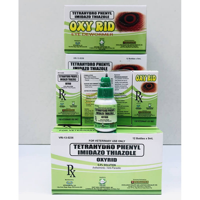NHỎ OXY RID 5ML - SÂU MẮT, BỌT MẮT, DEM MẮT CHO GÀ