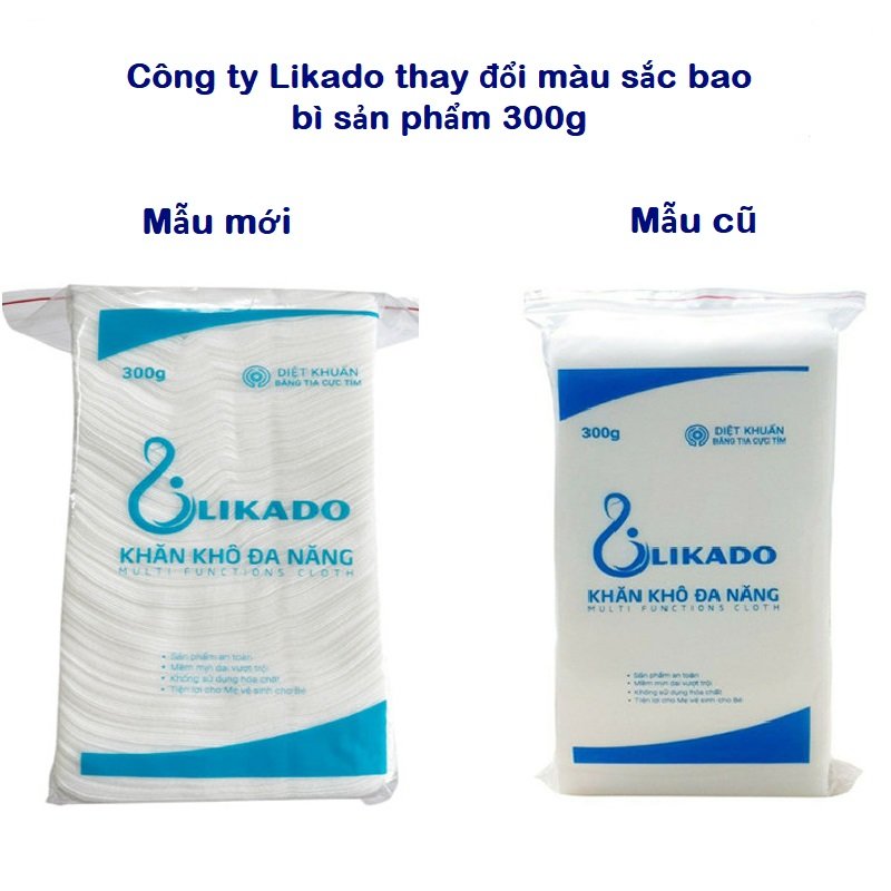 Khăn khô đa năng cho bé likado 300g COMBO 5 BỊCH (gấp đôi)