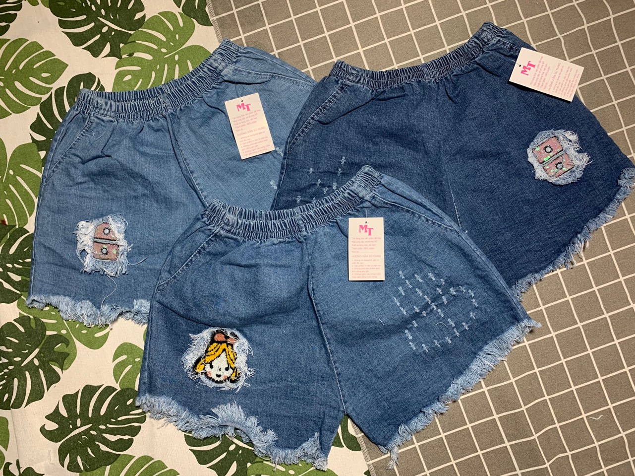 COMBO 3 QUẦN, QUẦN SHORT JEAN NỮ THỜI TRANG ( quần lưng thun )