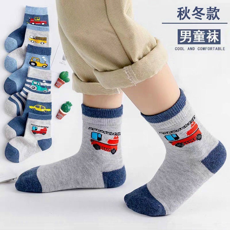 Combo 5 đôi tất hình ô tô cho bé tat008