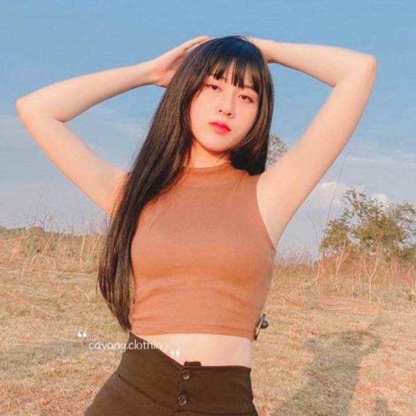 Áo Croptop Ba Lỗ Cổ Lọ