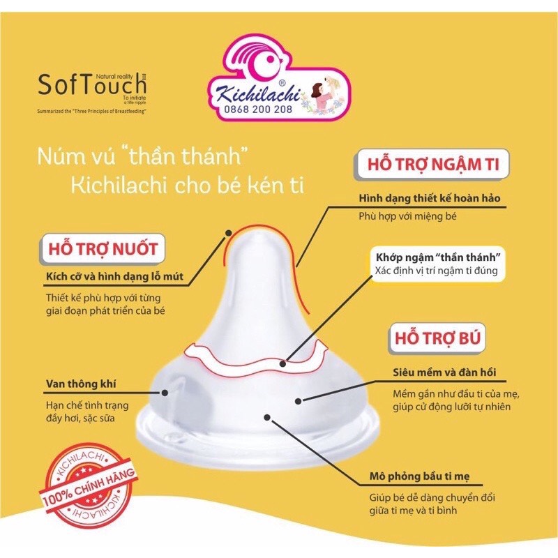Bình Sữa Cổ rộng PP Kichi 160ml/ 240ml /300ml ( Có quai cầm )