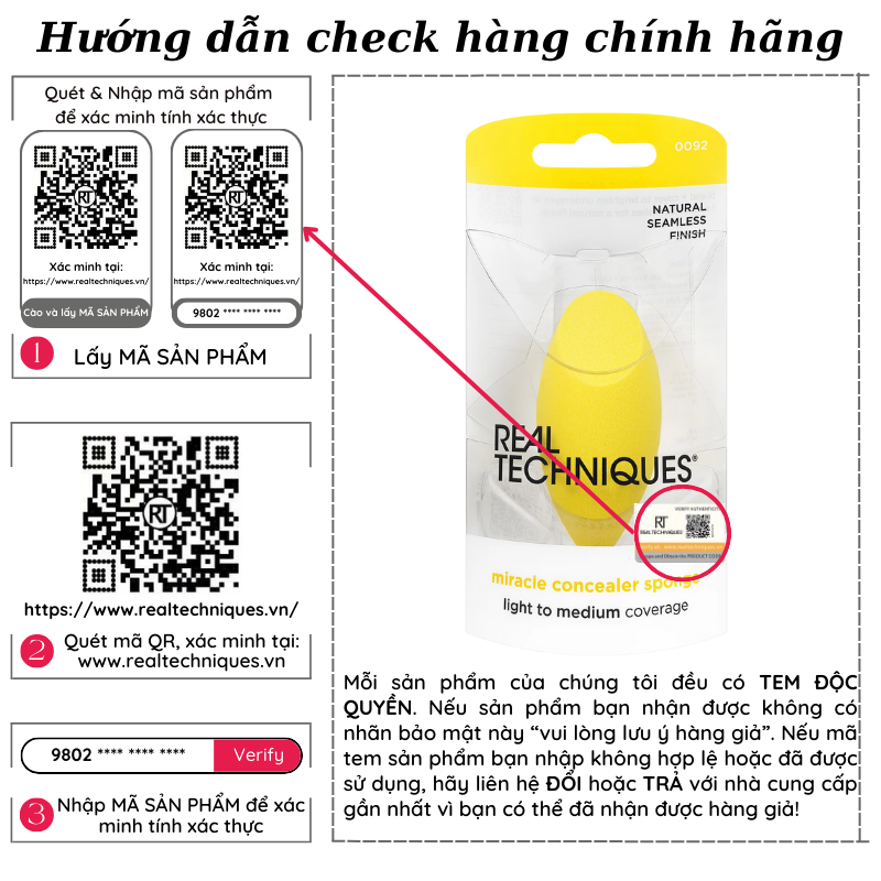 Mút che khuyết điểm RT Real Techniques miracle concealer sponge 0092