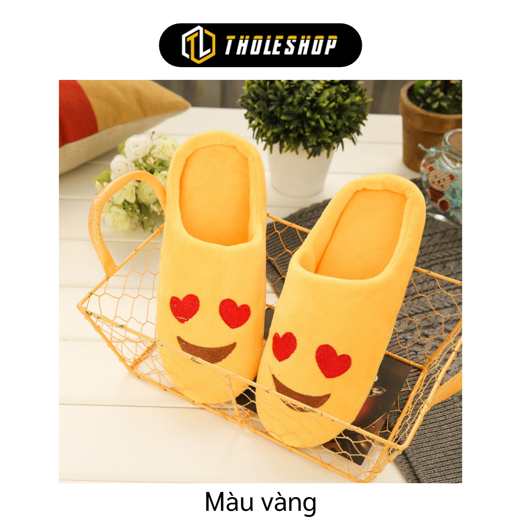 Dép Đi Trong Nhà - Dép Bông Nam Nữ Đi Trong Nhà, Văn Phòng Mặt Cảm Xúc Emoji Đáng Yêu - Dép Lông Giữ Ấm Đôi Chân