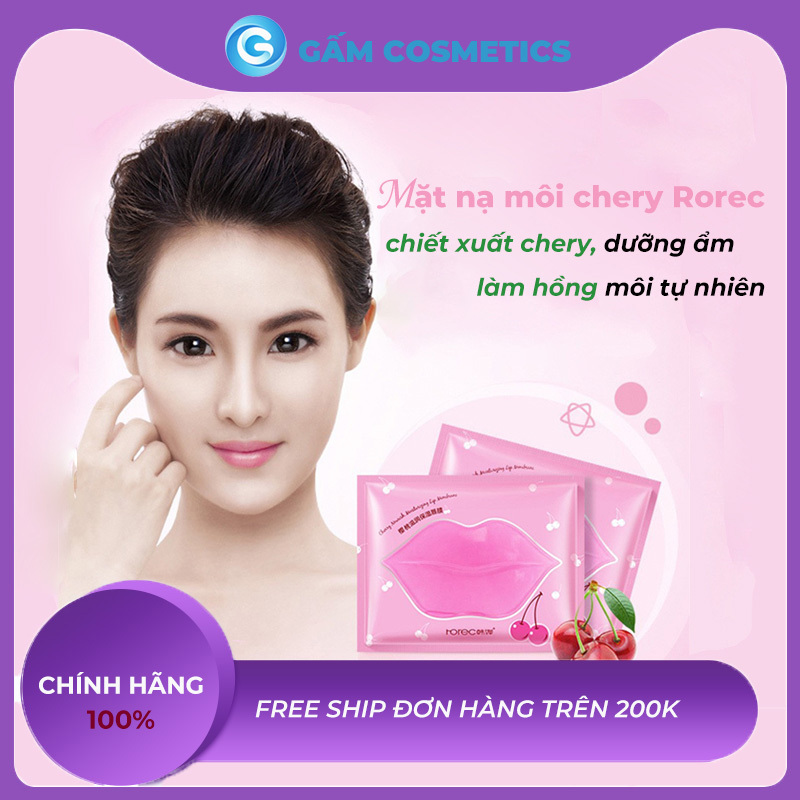 Mặt Nạ Môi Cherry Rorec Mask Nội Địa Trung Bổ Sung Collagen Dưỡng Ẩm Làm Mềm Và Hồng Môi Tự Nhiên Cho Đôi Môi Căng Mọng Gấm Cosmetics