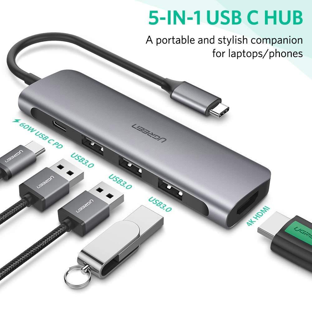 Cáp USB Type C to HDMI, Hub USB 3.0  Ugreen 50209