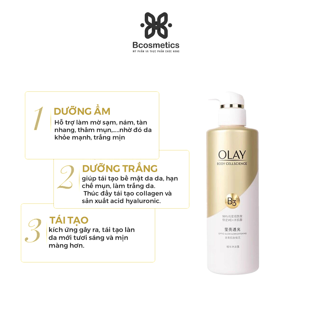 Sữa tắm OLAY B3+ Vitamin C trắng da 500ml