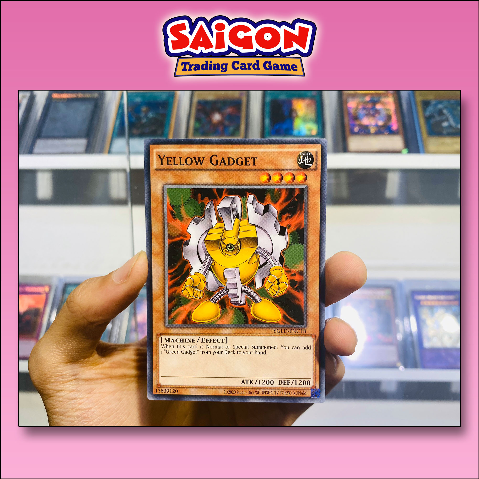 Thẻ bài yugioh mã ygld-enc18 - yellow gadget - common - unlimited edition