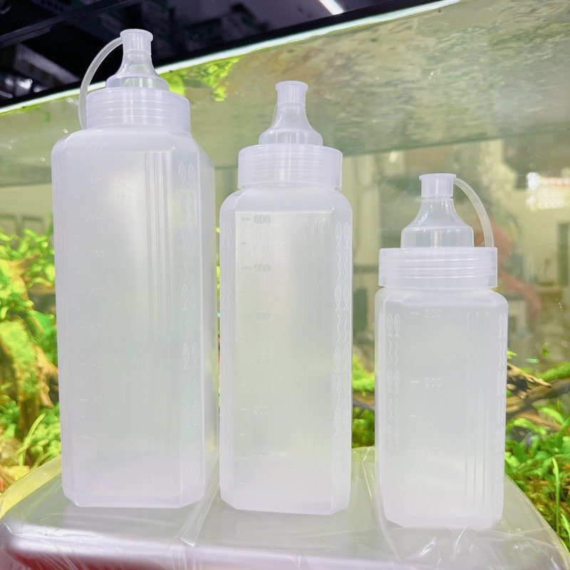 Bình nhựa đựng sốt vuông (300ml/600ml/1000ml)