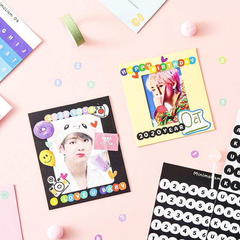 Sticker số chữ dùng trang trí sổ vở
