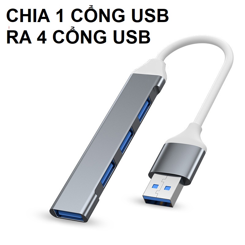 Cáp chuyển đổi  từ Type C sang 4 cổng USB - Bộ chia cổng Hub USB và Hub TYPE C