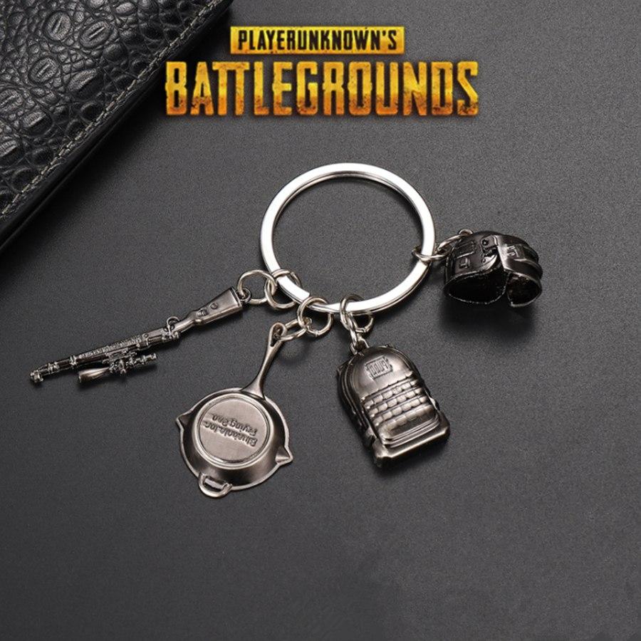 Combo Móc Khóa Mini Pubg Gồm  Kar98, Mũ 3 Pubg, Giáp, Chảo