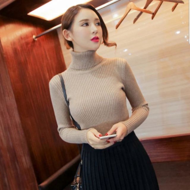 Áo len tăm cổ lọ nữ siêu mềm ấm