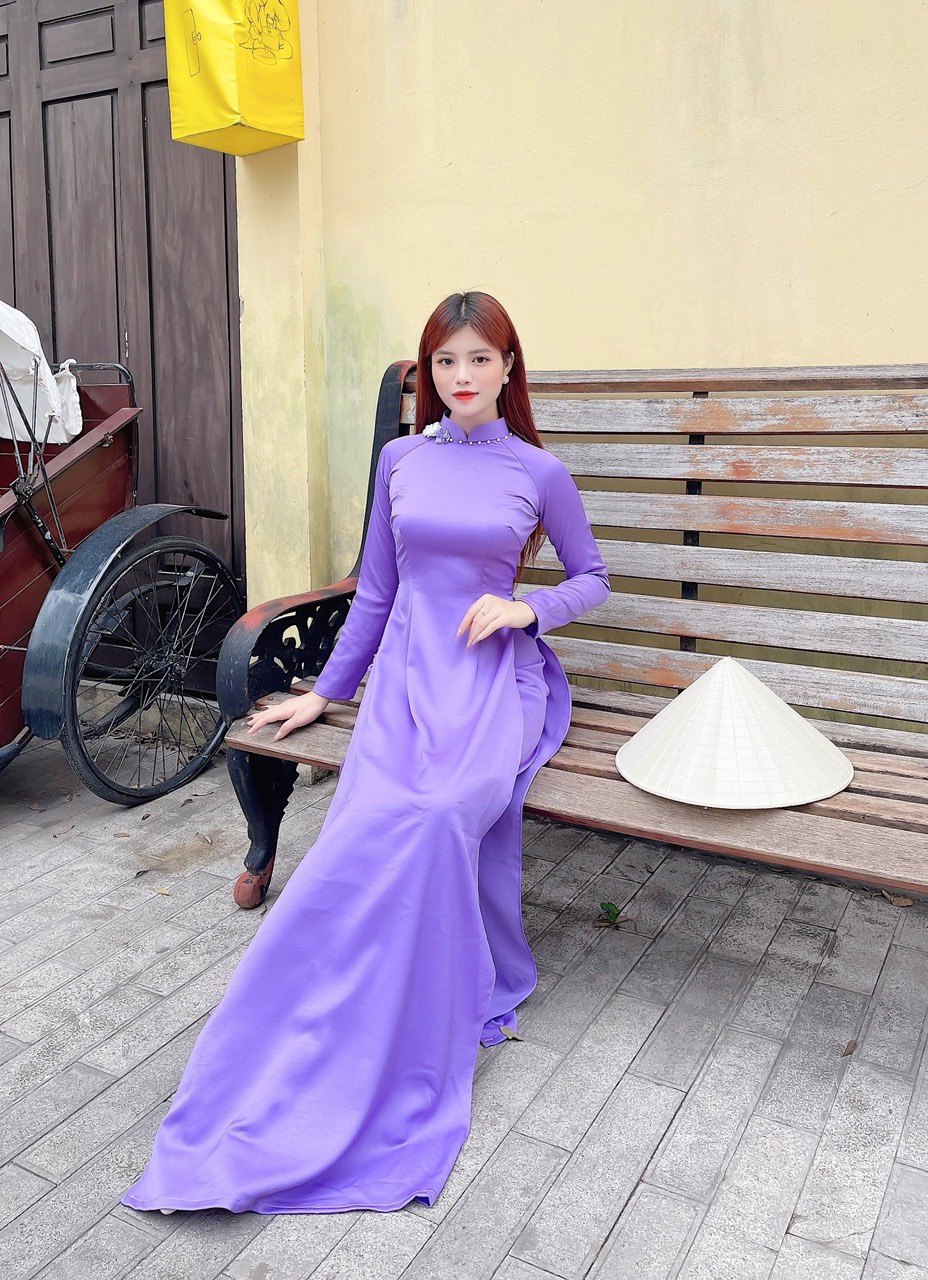 Áo dài, áo dai nữ lụa tây thi cao cấp áo dài truyền thống MÃ TK38