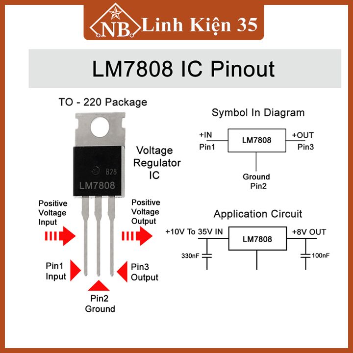 IC ổn áp LM7808 CV 1.5A TO220