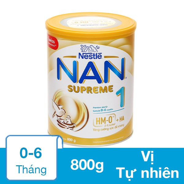(HSD T5-2024) Sữa Bột NAN Supreme Pro Số 1 800g (0 - 6 Tháng).