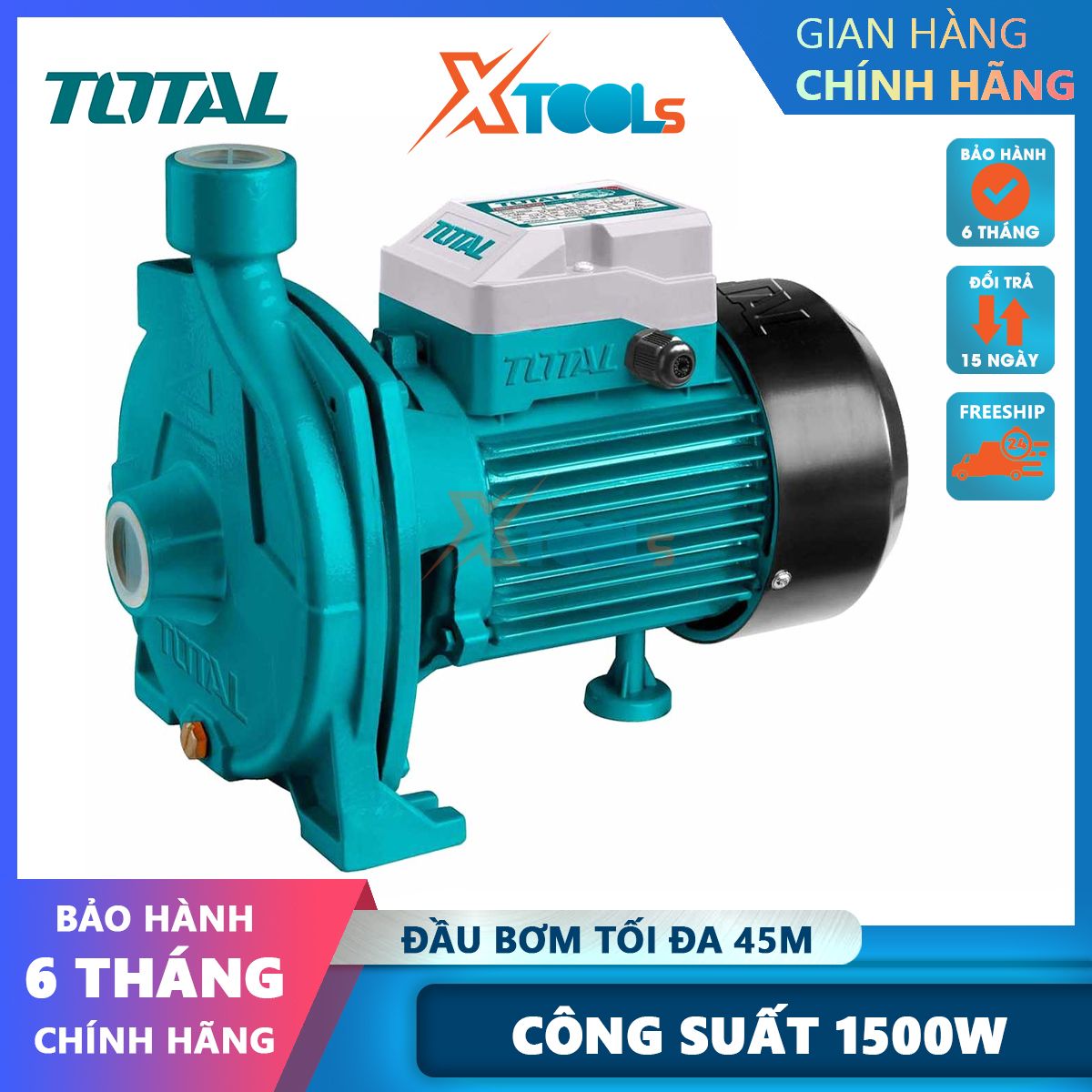 XTools total flow water pump 45M 1500W high total saving 140L/P 8m deep pump copper wire pump 100% 6 months warranty original xtools