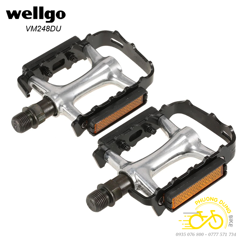 Wellgo Vm248Du Bicycle Aluminum Pedals – Aluminum Pedals, Smooth Bearings, Anti-Slip, Durable