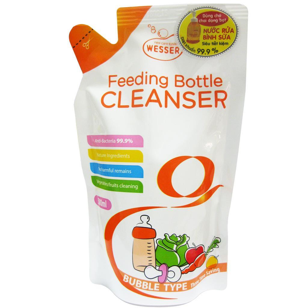 Combo 4 gói Nước rửa bình sữa Wesser 500ml ( túi)