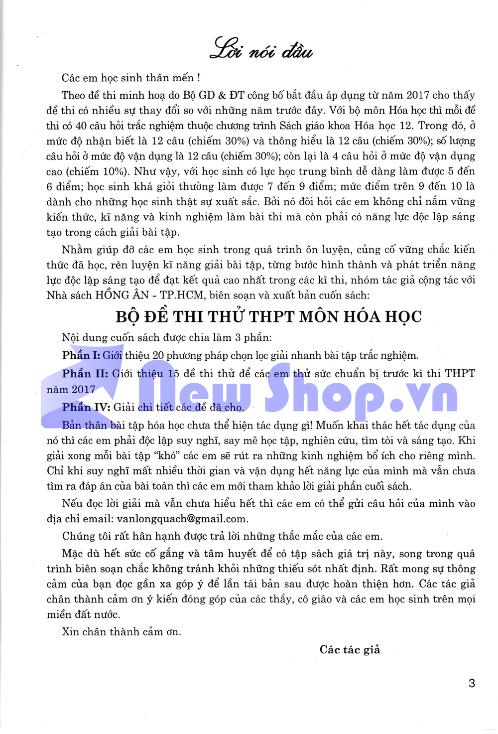 Sách - Bộ Đề Thi Thử THPT Môn Hóa Học - HA - Newshop