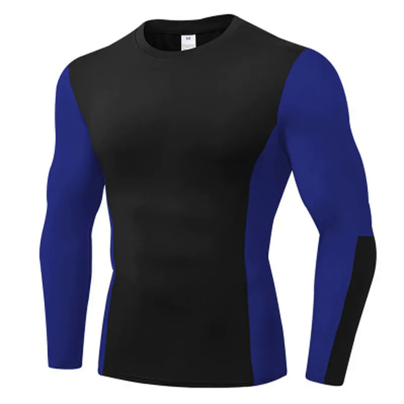 Người đàn ông nén t-shirt tập thể dục nhanh chóng làm khô dài tay áo thể thao chạy phòng tập thể dục quần áo cao đàn hồi chạy bộ áo sơ mi jersey t-shirts