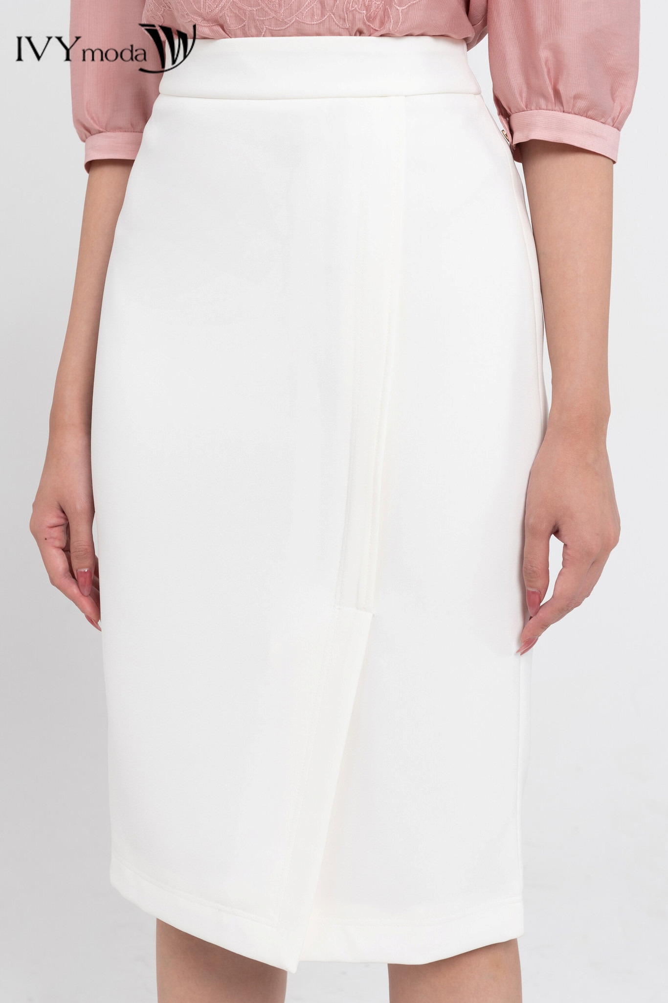 Chân váy midi đắp vạt chéo IVY moda 31M8237