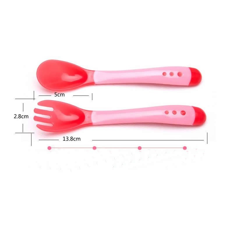 Bộ thìa dĩa silicon báo nóng cho bé