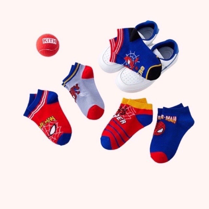 Set 5 đôi tất hoạt hình siêu nhân cho bé trai