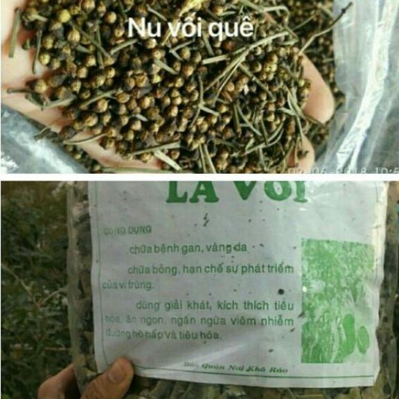 combo 1kg lá vối và 1kg nụ vối