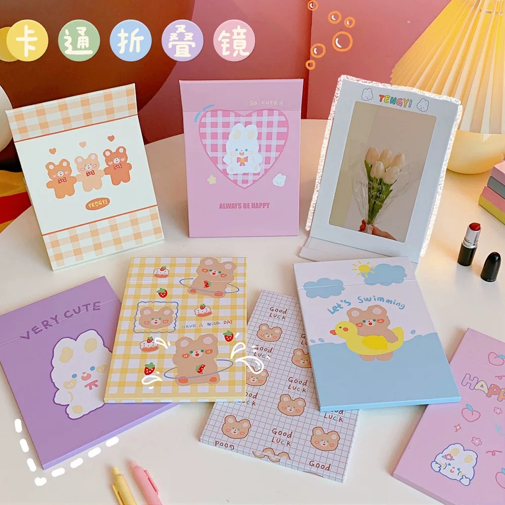 MS511 Gương soi gấp gọn để bàn cute