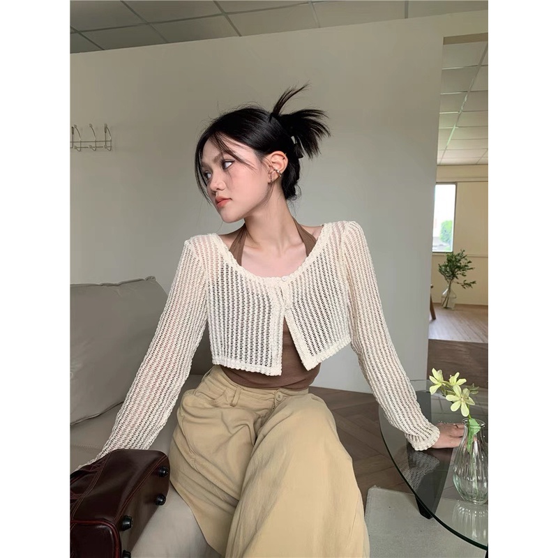 Set áo khoác lưới kèm yếm phá cách năng động CdgkemQCB33