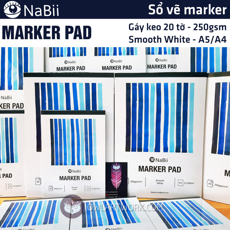 [HCM]Sổ Vẽ Màu Nabii Marker Pad - 250gsm 20 tờ