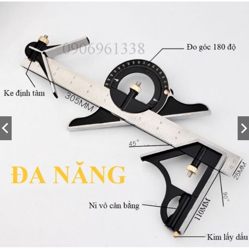 Thước đo góc thước đa năng - thước ke góc vuông 30cm