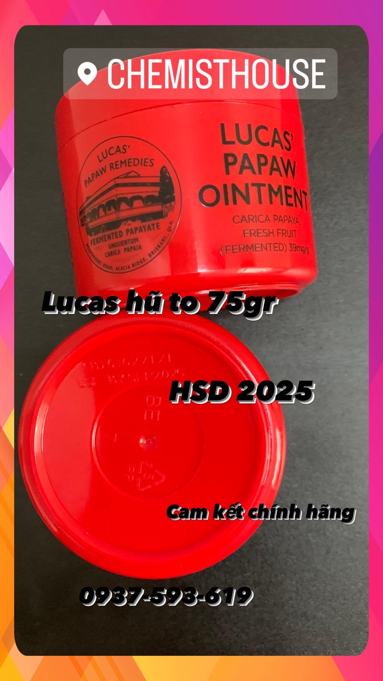 [75Gr] Lucas - Kem đu đủ đa năng - Chống khô nẻ môi bỏng da mẩn ngứa mụn nhọn cho mọi lứa tuổi